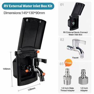 Caja de Entrada de Agua de Conexión Rápida para RV con Grifo Externo para Autocaravana, Caravana o Remolque - Product Image 3