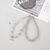 Pendentif queue de poisson brillant avec perles pour bracelet - Accessoire de mode portable en cristal et alliage de zinc pour décoration de téléphone