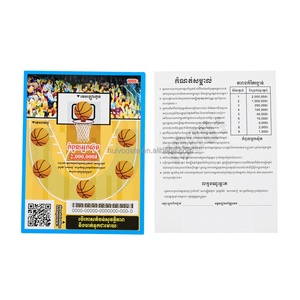 Carte à gratter de loterie personnalisée en papier, motif football et basketball, pour jeux de hasard, vente en gros d'usine - Product Image 2
