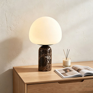 Modern Luxury <strong>Table</strong> Light Hotel Decor Glass <strong>Lamp</strong> <strong>Shade</strong> Mushroom Marble Base <strong>Table</strong> <strong>Lamp</strong> <strong>for</strong> Reading Room or Bedroom - Product Image 4