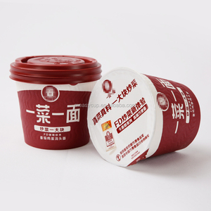 Impreso personalizado de ondulación de papel de pared bañeras de fideos instantáneos de tazón de sopa de <span class=keywords><strong>Pasta</strong></span> de comida para llevar cajas caja de fideos - Product Image 2