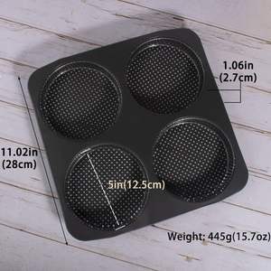 Moule à <span class=keywords><strong>hamburger</strong></span>, moule à <span class=keywords><strong>hamburger</strong></span> en acier au carbone antiadhésif <span class=keywords><strong>de</strong></span> 5 pouces, grand moule <span class=keywords><strong>de</strong></span> cuisson <span class=keywords><strong>de</strong></span> 4 tasses pour petits pains à <span class=keywords><strong>hamburger</strong></span> faits <span class=keywords><strong>maison</strong></span>, plateaux <span class=keywords><strong>de</strong></span> cuisson - Product Image 2