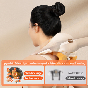 Masajeador de cuello y hombros eléctrico inteligente Shiatsu de vibración portátil para masajeador de cuerpo de cuello Camilla con calefacción - Product Image 4