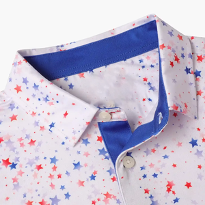 Chemises de golf personnalisées pour hommes, protection solaire SPF 30, impression intégrale, 76% NYLON 24% SPANDEX, chemises de performance confortables pour le golf et le tennis - Product Image 4