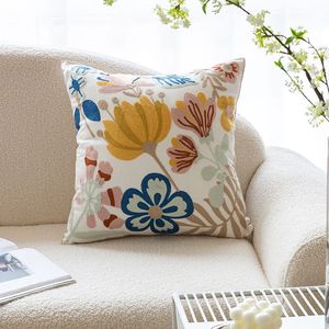 Federe <span class=keywords><strong>per</strong></span> <span class=keywords><strong>cuscini</strong></span> ricamate in tela ricamata a fiori temi decorativi europei federa quadrata 18x18 pollici cuscino floreale - Product Image 3