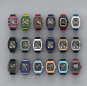 Montre de plongée Super RM Hip-Hop Titanium Skeleton Tourbillon avec alarme, bracelet en caoutchouc et nylon lumineux, ultra-légère et confortable - Product Image 1