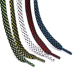WEGOODZF Lacets en sergé à pois colorés personnalisés Qualité assurée Paire de lacets de <span class=keywords><strong>basket</strong></span>-ball plats en <span class=keywords><strong>toile</strong></span> en polyester - Product Image 3