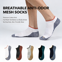 Chaussettes courtes en mesh pour hommes Bioserica avec logo personnalisé, chaussettes respirantes anti-transpiration et antibactériennes, chaussettes de sport à la cheville