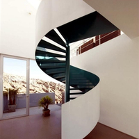 Kit d'escalier en spirale circulaire préfabriqué en métal pour intérieur/extérieur, gain de place