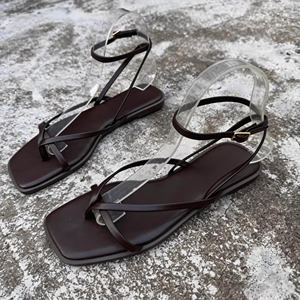 Sandali piatti da donna Zar Original Factory Label, stile coreano, leggeri, estivi, con cinturino sottile e punta aperta, slip-on. - Product Image 4