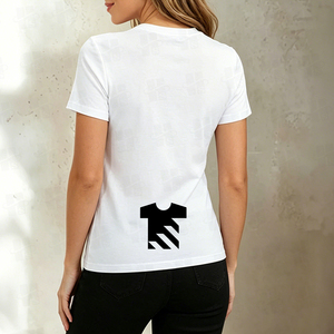 Fabricante de camisetas personalizadas con corte y costura en China, venta al por mayor de camisetas blancas de manga corta con logotipo personalizado en tela de algodón peinado al por mayor. - Product Image 4