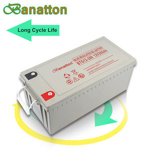Banatton 12v 200AH <span class=keywords><strong>Solar</strong></span> batería de plomo ácido batería de ciclo profundo de GEL batería de plomo ácido <span class=keywords><strong>acumulador</strong></span> - Product Image 1