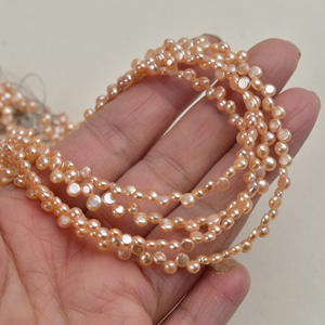 Perles de Mantou économiques de 3-4 mm, 28 trous, perles d'eau douce naturelles, perles plates, perles à pain, matériel manuel de bricolage, perles en vrac - Product Image 2