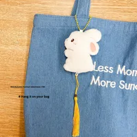 Manmiao Promotion Porte-clés Lapin en Peluche Kawaii Écologique, Pendentif de Sac Doux et Rembourré avec Pompon, Cadeau pour Femme, Vente en Gros