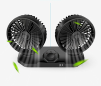 Ventilateur de voiture à rotation de 360 degrés Tableau de bord Double ventilateur Ventilateur électrique de refroidissement de voiture