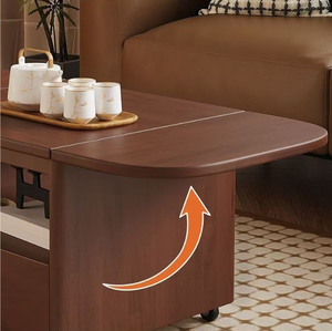 Foldable Portable Solid <b>Wood</b> Dining Coffee <b>Table</b> Dual-Purpose Moving Standing Simple Modern Design Eco-Friendly Suitable <b>Small</b> - Product Image 3