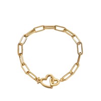 Ensemble collier et bracelet tendance en acier inoxydable avec zircon en forme de cœur, chaîne créative en métal ouverte pour clavicule, bijoux de luxe personnalisés