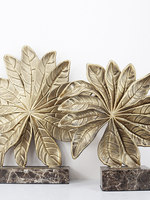 Décoration d'intérieur haut de gamme rétro et nostalgique, semi-fait main, en métal et marbre, motif feuille, provenant de Chine continentale, pour salon et bureau