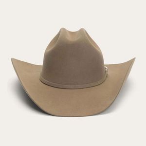 Sombrero de Vaquero 100% Fieltro de Lana, Estilo Stetson con Pluma, Colores Negro/Blanco, Regalo Promocional para Uso Occidental - Product Image 4