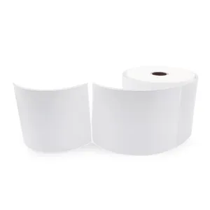 Strong Permanent Adhesive Perforated Blank White Labels Roll 100mm*100mm Direct Thermal Shipping Label