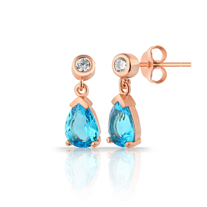 ขายส่งเครื่องประดับ CZ zircon หินหยดน้ำจี้ต่างหู925เงินสเตอร์ลิงเครื่องประดับจากไก่งวง - Product Image 1