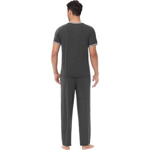 ชุดนอนผู้ชายผ้าวิสโคสผสมใยไผ่ แขนสั้น 2 ชิ้น ไซส์ S-XXL - Product Image 2