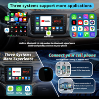 Adaptador Inteligente Inalámbrico Portátil AI Box con WiFi Doble para CarPlay y Android Auto, con YouTube, Netflix, IPTV y Aplicaciones Personalizadas para Autos Apple