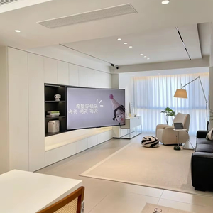 Gỗ hiện đại Thiết kế đầy đủ tường Hidden TV đơn vị với lưu trữ lớn tủ quần áo - Product Image 2