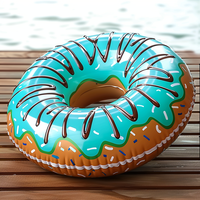 Bouée gonflable en PVC en forme de donut, très populaire, 100 cm, option logo personnalisé, pour fête de piscine d'enfants et utilisation à la plage, modèle PD134202