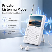 Televisor Portátil de Mano de 3 Pulgadas, Blanco, ISDB-T, Radio FM, Mini LED con Retroiluminación, Interfaz USB Tipo-C, Resolución 212x318, Funciona con Batería, 50Hz