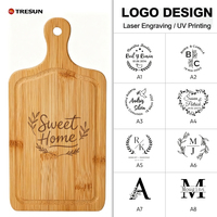 Planche à fromage et à pain en bambou miniature, très vendue, avec boîte cadeau - Durable, facile à nettoyer, idéale pour les fêtes à la maison, cadeau de Noël