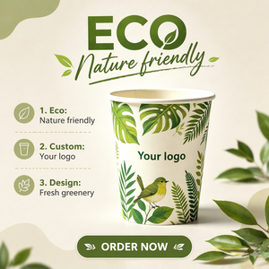 Vasos de Papel Desechables Biodegradables Jo-sun de 8, 10, <span class=keywords><strong>12</strong></span> y 16 oz con Tapa para <span class=keywords><strong>Cerveza</strong></span>, Leche, Té, Café, Salsas, Vasos Personalizados en Promoción - Product Image 2