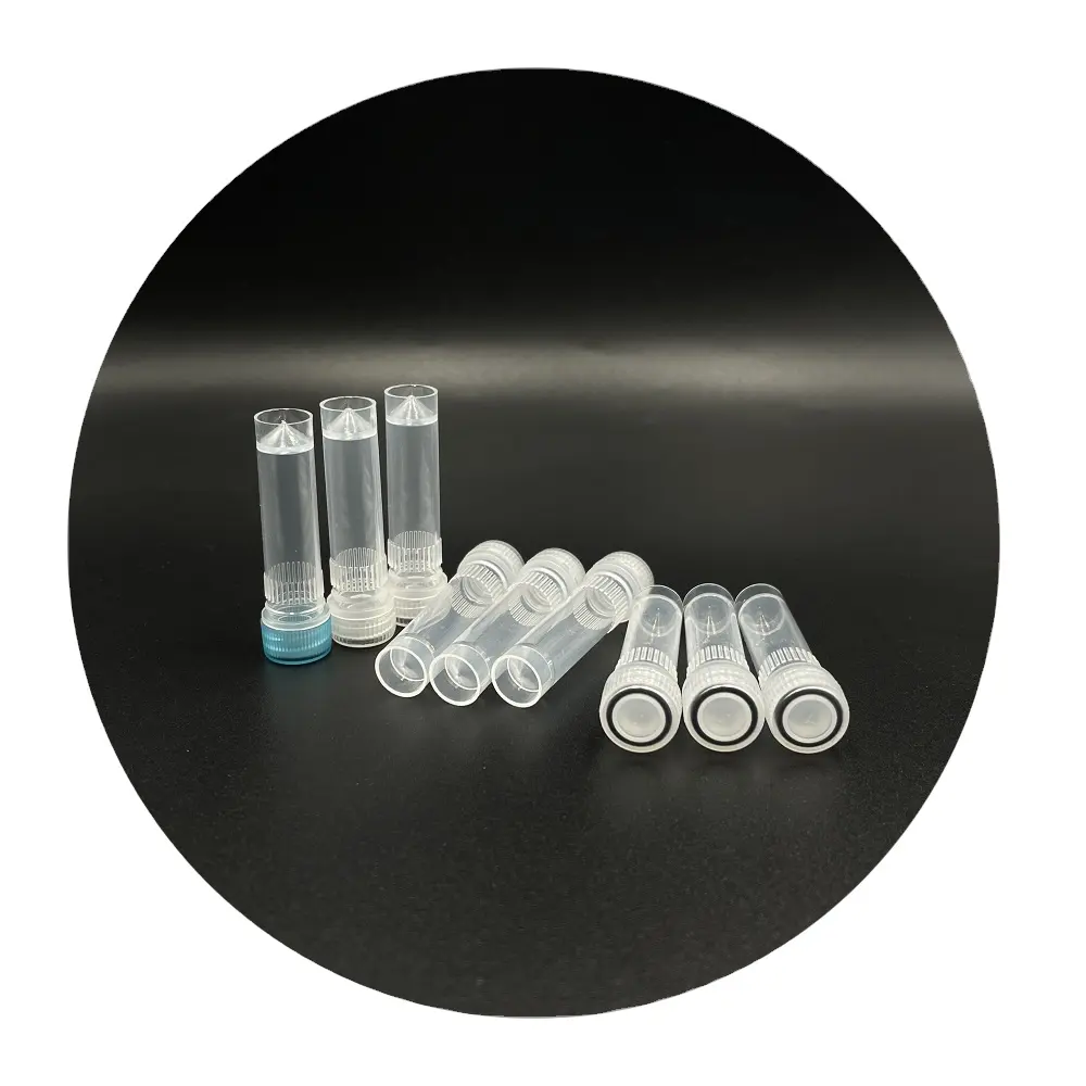 Microtubes jetables de laboratoire 1.5ml 0.5ml 2ml micro tube en plastique tube à essai à fond plat avec couvercle à vis