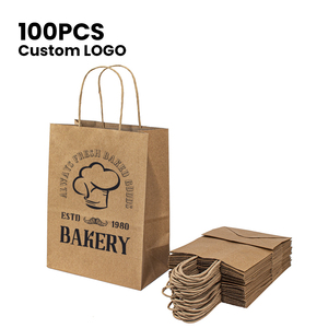 Custom Logo Design Print Luxury Art Paper Kraft Bag with Handles Classic Style Carry Shopping Bag with Gift Promotion