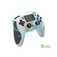 Manette de jeu sans fil avec joystick, gyroscope 6 axes, double vibration moteur, poignée antidérapante et résistante à la transpiration pour PS4