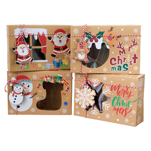 Tùy Chỉnh Rõ Ràng Cửa Sổ Xách Tay Nhỏ Giáng Sinh Hộp Quà Tặng Sinh Thái Thân Thiện Với Giấy Bao Bì Hộp Cho Kẹo Đồ Trang Trí Ủng Hộ Bên - Product Image 2