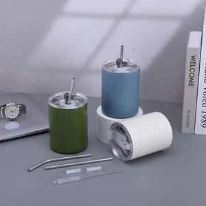304 Stainless Steel <b>Double</b> <b>Wall</b> Insulated Cup Foreign Trade Cross-border Portable Coffee Cup for Women High Appearance Straw Cup - Product Image 2