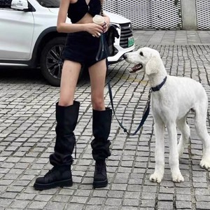 Botas Altas de Plataforma para Mujer, Primavera y Otoño 2025, a Prueba de Viento, para Pantorrillas Anchas, Botas de Montar para Pantorrillas Grandes - Product Image 3