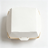 Boîte à hamburger jetable en kraft biodégradable, écologique, de qualité alimentaire, recyclable, impression personnalisée, rectangle pour collations