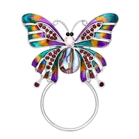 Porte-lunettes magnétique en émail coloré avec coquille d'ormeau et broche