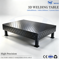 Table de soudage 3D en acier robuste 1000x800x200mm, table de travail industrielle de haute précision pour la réparation d'équipements