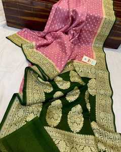 Sarees de Lino Brocado de Lujo Vintage Hechos a Medida, Tejido Intrincado con Materiales Reciclados, Elegancia Sedosa y Grandiosidad Metálica para Bodas - Product Image 5