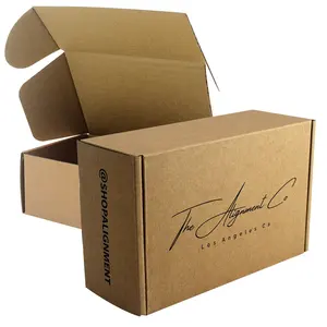 可回收豪华环保手柄牛皮布瓦楞纸箱坚固玩具鞋内衣化妆品邮件发货包装盒