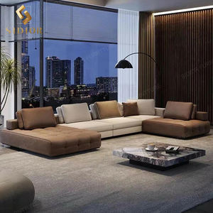 ชุดโซฟาผ้ารูปตัวแอล สไตล์นอร์ดิกโมเดิร์น 7 8 9 ที่นั่ง โซฟาเข้ามุมแบบโมดูลาร์เรียบง่าย สำหรับห้องนั่งเล่น - Product Image 5