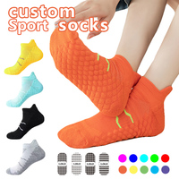 Chaussettes de sport professionnelles respirantes en tricot avec logo personnalisé, antidérapantes, à compression pour les jeunes