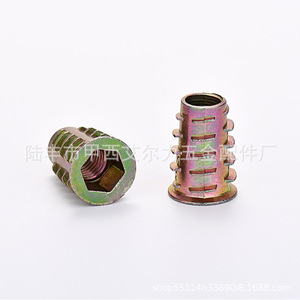 Insert fileté hexagonal Aerli en alliage de zinc M8 avec filetage interne et externe, intercepteur trapézoïdal, couleur zinc - Product Image 4