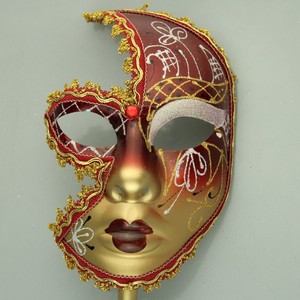 Trouvez des masques de fête italiens vénitiens HLC, masques de mascarade, masques de Mardi Gras <span class=keywords><strong>avec</strong></span> bâton à tenir en main, événements festifs, performances, masques de lune - Product Image 6