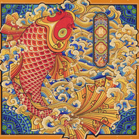 Yuyue Longmen Nouvelles décorations chinoises en laiton et bois, motif carpes koï, porte-bonheur, pour salon, cadre photo, cadeau de table, ornements de bureau