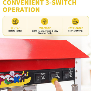 1400W thương mại điện Countertop bỏng ngô maker 10 oz Ấm đun nước 50 ly/mẻ với 3-chuyển đổi kiểm soát Movie Theater bỏng ngô Maker - Product Image 5