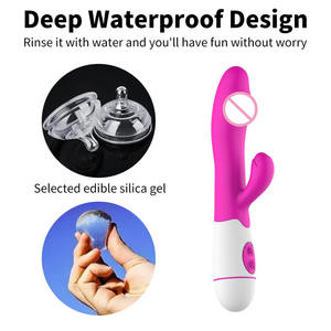 เครื่องนวดกระตุ้นจุดซ่<span class=keywords><strong>อน</strong></span>เร้นสำหรับผู้หญิง แบบสั่นสองจุด ทำจากซิลิโคน รูปทรงกระต่าย ของเล่นทางเพศสำหรับผู้หญิง ช่วยในการสำเร็จความใคร่ด้วยตนเอง - Product Image 5